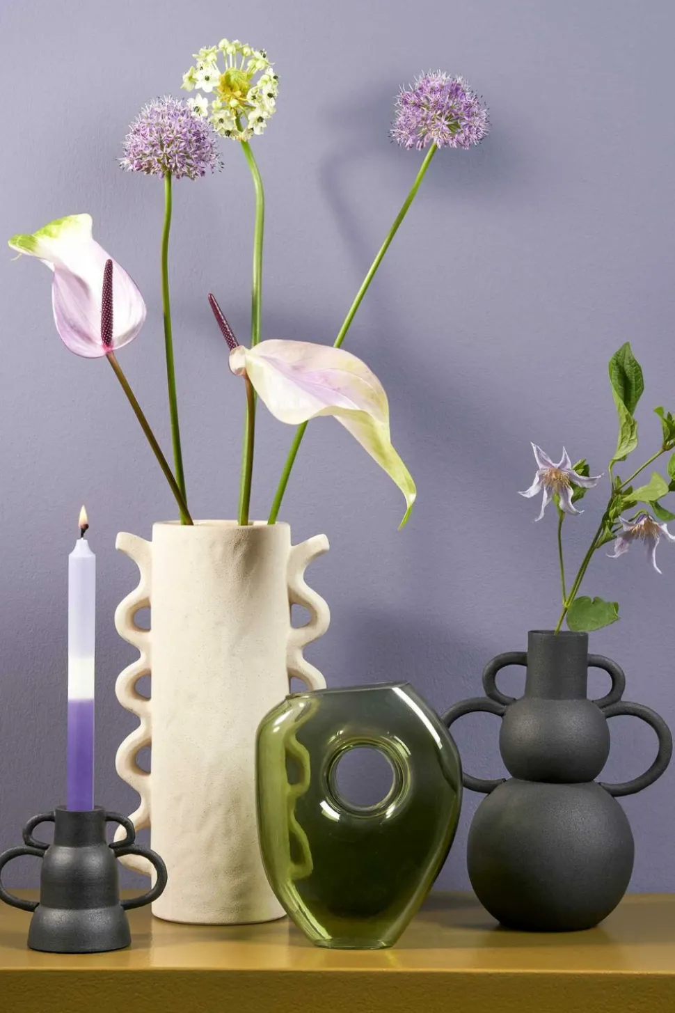 MICA DECORATIONS - Mica decorations - vase en verre vert clair h22,5