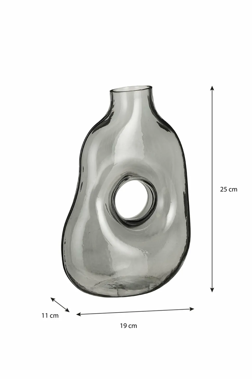 MICA DECORATIONS - Mica decorations - vase en verre gris clair h25