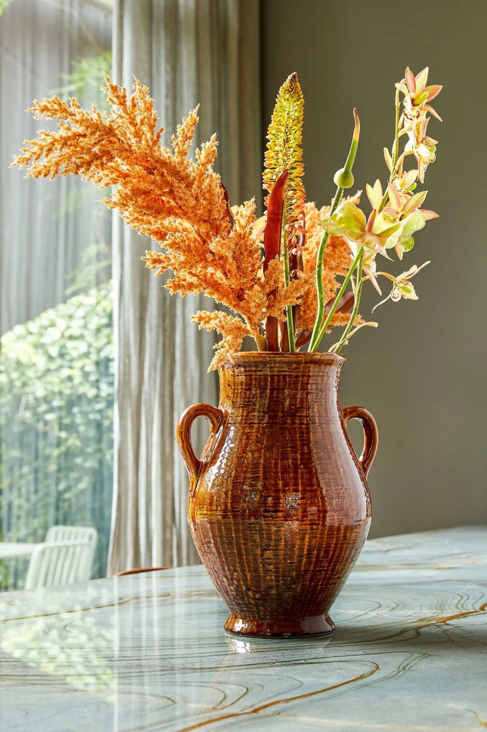 MICA DECORATIONS - Mica decorations - vase en céramique marron h39