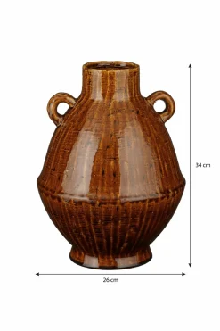 MICA DECORATIONS - Mica decorations - vase en céramique marron h34