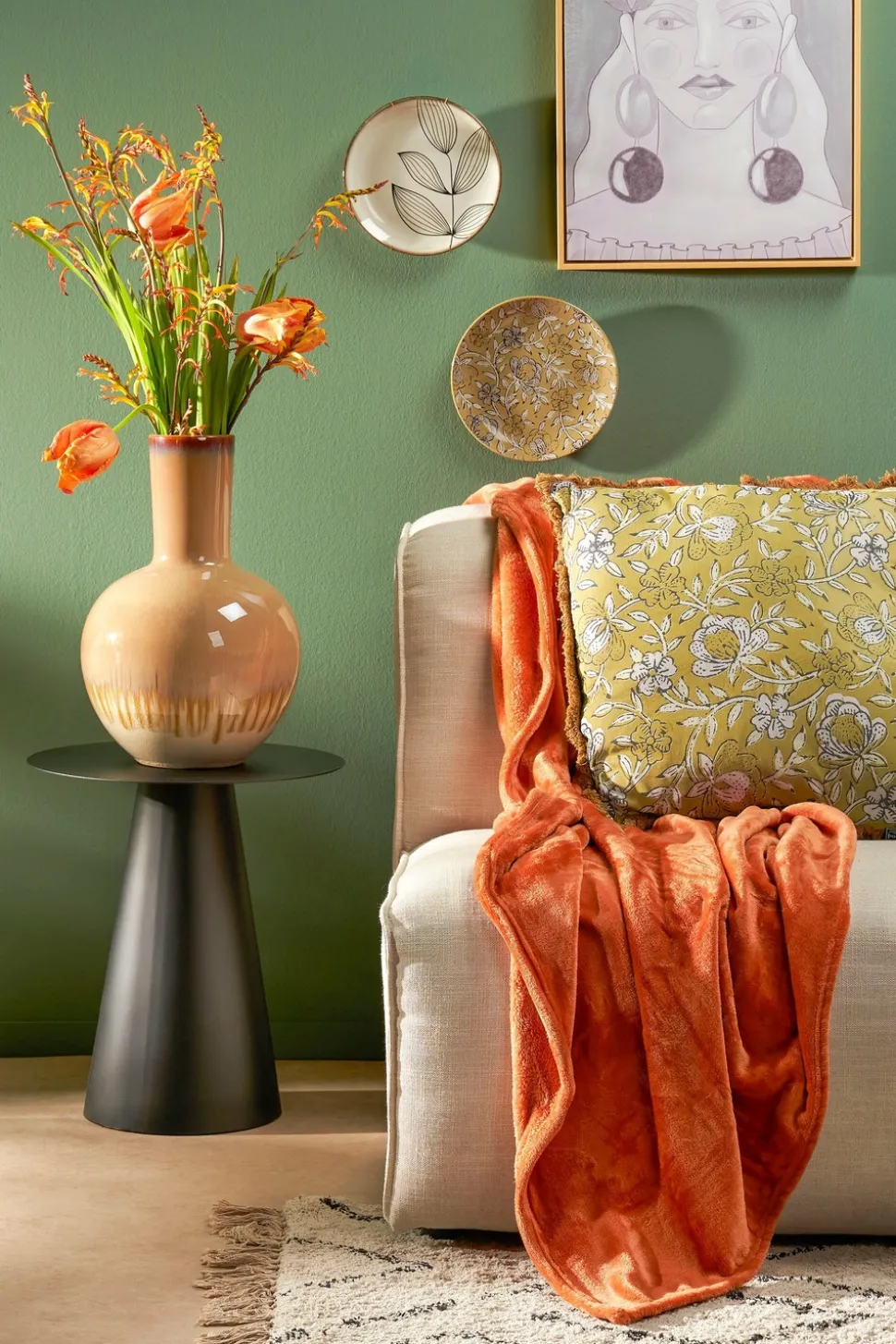 MICA DECORATIONS - Mica decorations - vase en céramique crème h42