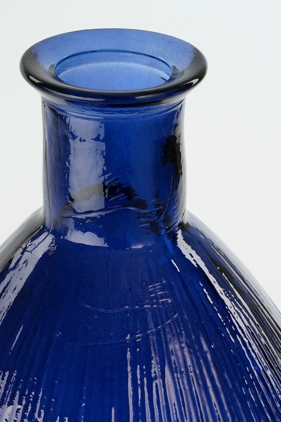 MICA DECORATIONS - Mica decorations - vase bouteille en verre recyclé bleu foncé h59