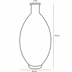 MICA DECORATIONS - Mica decorations - vase bouteille en verre recyclé bleu foncé h59