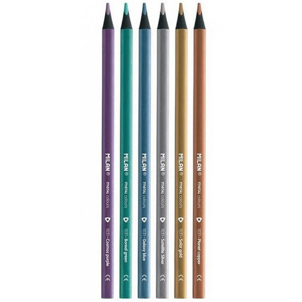 MILAN - Boîte de crayons métallisés en bois noir élégante