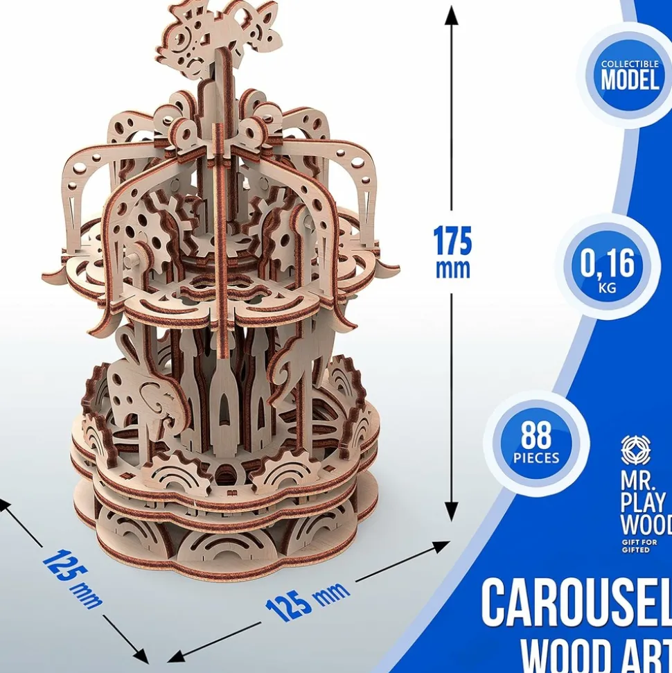 MR PLAYWOOD - Puzzle 3d carrousel s animé