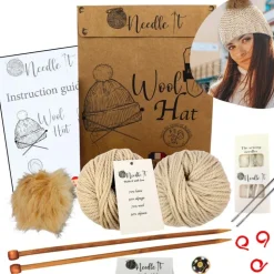 NEEDLE IT - Needle it® kit tricot bonnet complet écru