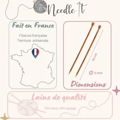 NEEDLE IT - Needle it® kit tricot bonnet complet écru