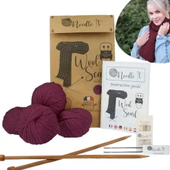 NEEDLE IT - Needle it® kit tricot écharpe bordeaux