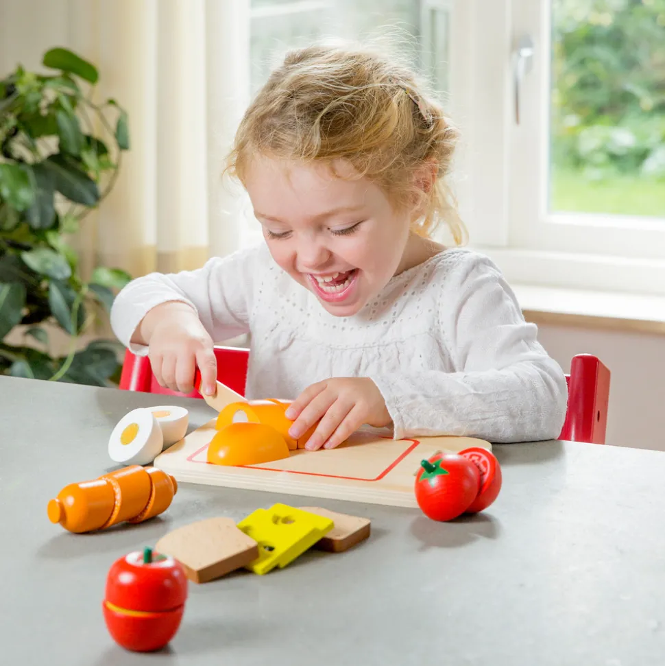 NEW CLASSIC TOYS - Planche d'aliments en bois à découper