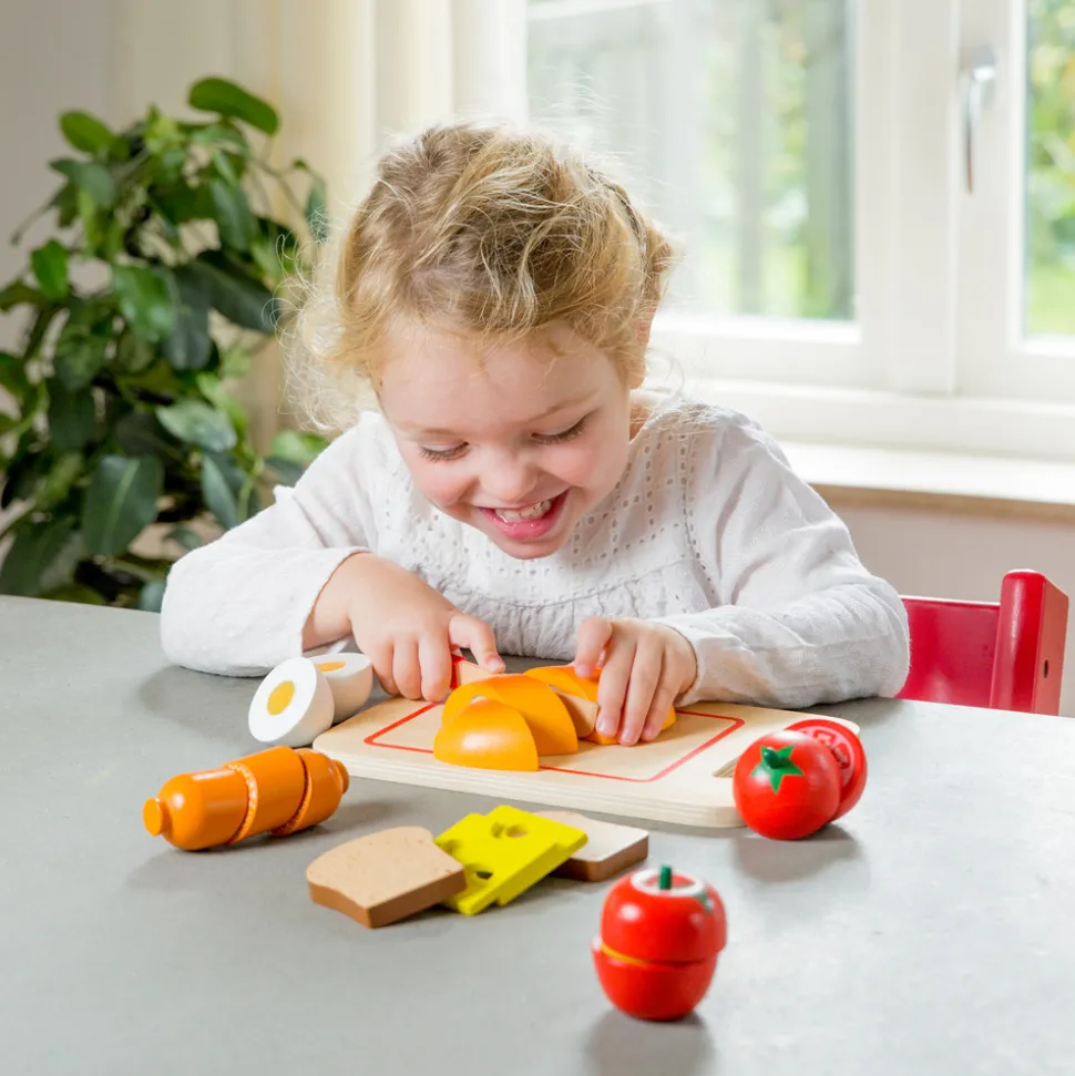 NEW CLASSIC TOYS - Planche d'aliments en bois à découper