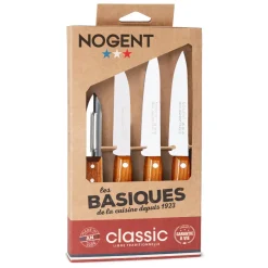 Nogent 3 etoiles coffret de 3 couteaux et un éplucheur cerisier des bois - 00096v