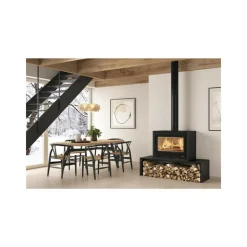NORDICA - 7115000-poele a bois - dante - noir nordica - dantenoir