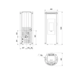 NORDICA EXTRAFLAME - 1283503-poele a granules etanche-8kw-a+-flamme verte 7*-cstb-foyer font nordica extraflame - amikapierre