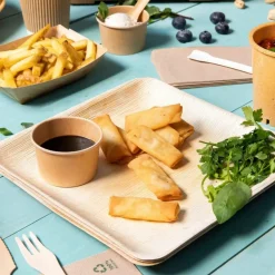 PACOVIS - Assiettes jetables en palmier - lot de 25 - 18 x 18 cm