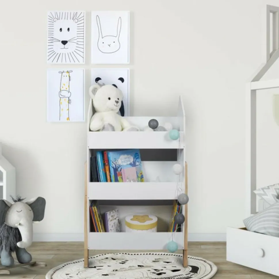 PARIS PRIX - Bibliothèque enfant deco "gabriel" 100cm blanc