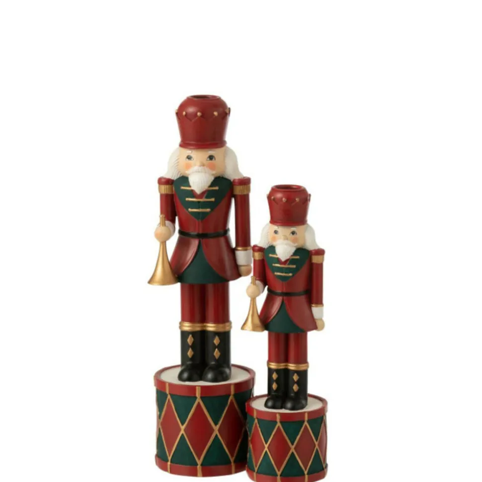 PARIS PRIX - Bougeoir de noël "casse-noisette" 32cm rouge