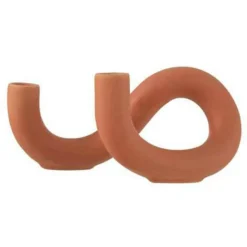 PARIS PRIX - Bougeoir en céramique "torsia" 25cm orange