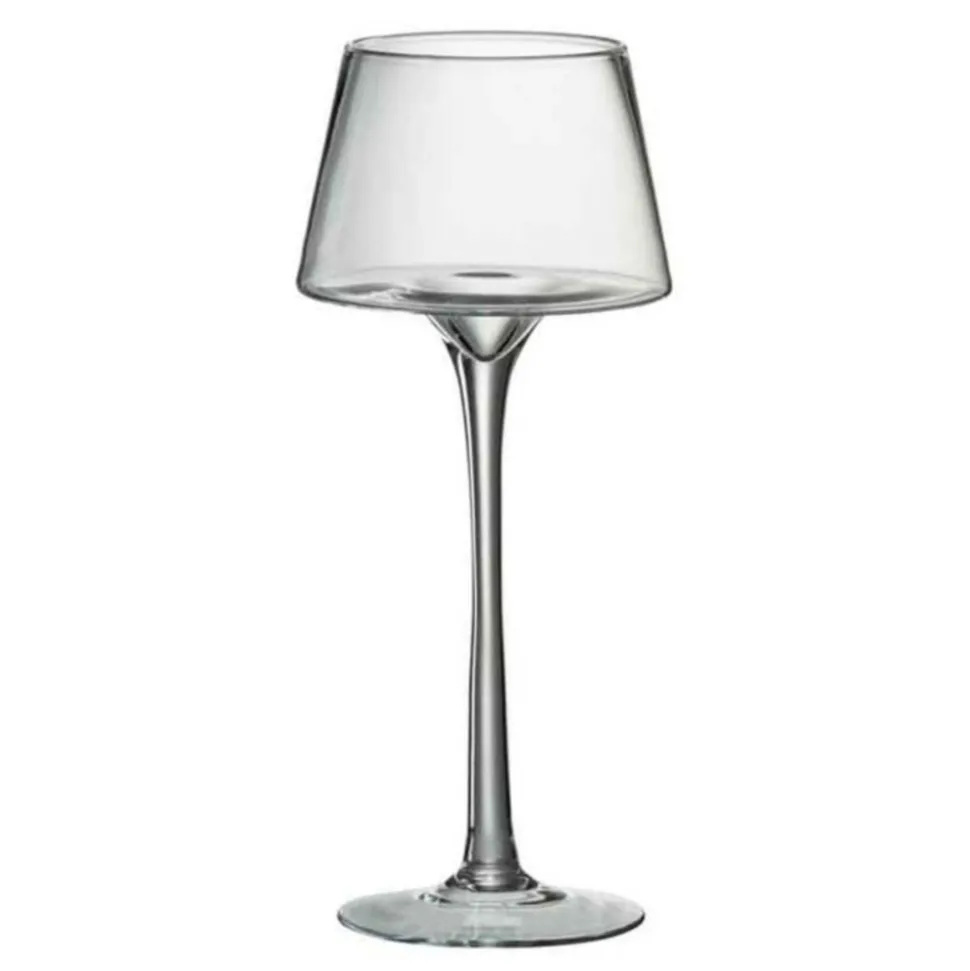 PARIS PRIX - Bougeoir sur pied "conique" 35cm transparent