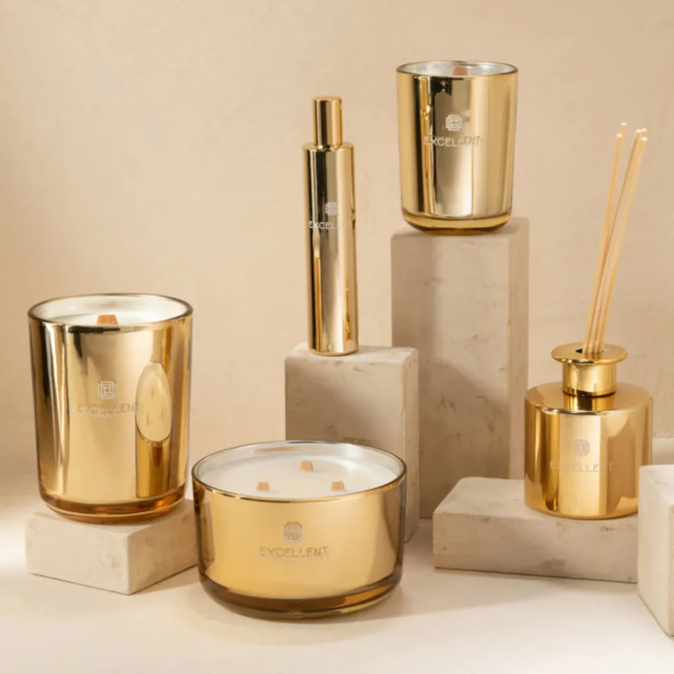PARIS PRIX - Bougie parfumée en verre "excellent" 13cm golden honey
