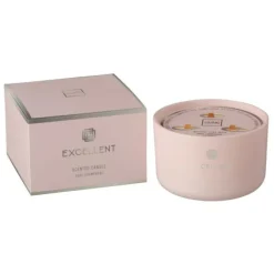 PARIS PRIX - Bougie parfumée en verre "excellent" 13cm rose champagne pâle