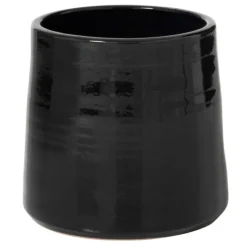 PARIS PRIX - Cache pot en céramique "tolga" 24cm noir