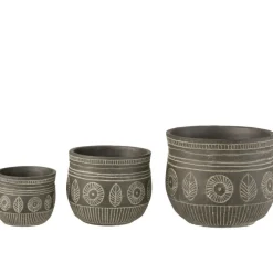 PARIS PRIX - Cache-pot déco en ciment 