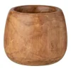 PARIS PRIX - Cache-pot déco "wood paulownia" 27cm marron