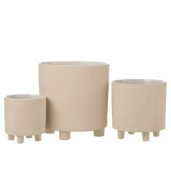 PARIS PRIX - Cache-pot déco en céramique "sable" 27cm beige