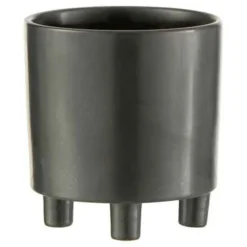 PARIS PRIX - Cache-pot en céramique "smoke" 16cm gris & noir