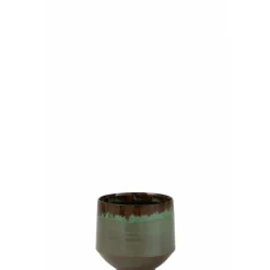 PARIS PRIX - Cache-pot en céramique "aline" 21cm vert