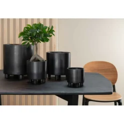 PARIS PRIX - Cache-pot en céramique "smoke" 21cm gris & noir