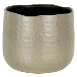 PARIS PRIX - Cache-pot en céramique "yuella" 19cm gris clair