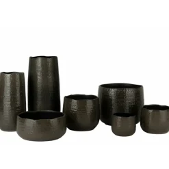 PARIS PRIX - Cache-pot en céramique "yuella" 24cm gris