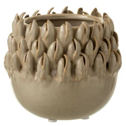 PARIS PRIX - Cache-pot "ibiza céramique" 11cm gris