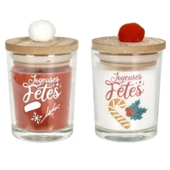 PARIS PRIX - Lot de 2 bougies parfumées "joyeuses fêtes" 45g sapin