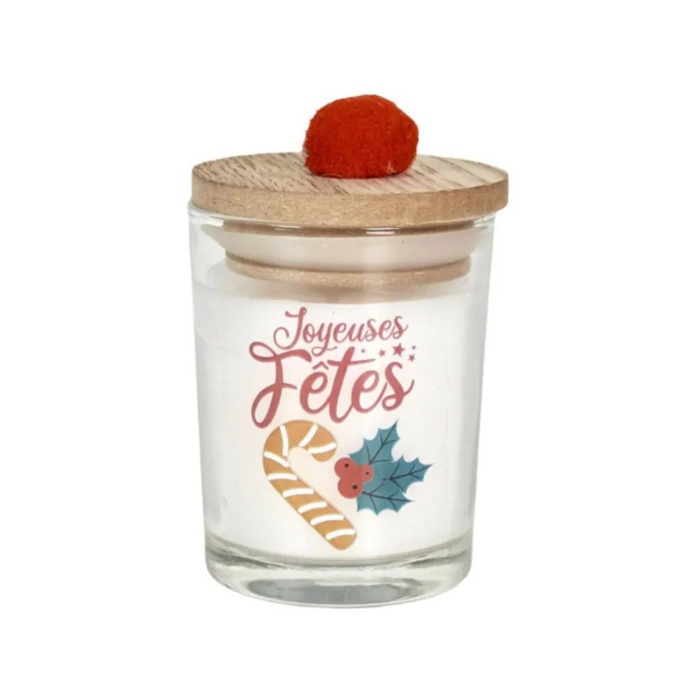 PARIS PRIX - Lot de 2 bougies parfumées "joyeuses fêtes" 45g sapin