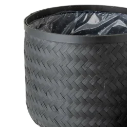 PARIS PRIX - Lot de 3 cache-pots design "cuye" 76cm noir