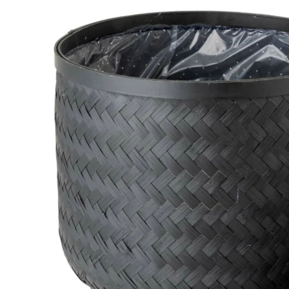 PARIS PRIX - Lot de 3 cache-pots design "cuye" 76cm noir