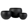 PARIS PRIX - Lot de 3 cache-pots design "argile" 55cm noir