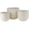 PARIS PRIX - Lot de 3 cache-pots céramique "roda" 50cm blanc