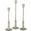 PARIS PRIX - Lot de 3 chandeliers design "becca" 44cm argent