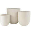 PARIS PRIX - Lot de 3 vases en céramique "roda" 61cm blanc