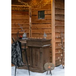 PARIS PRIX - Photophore 5 têtes en bois 