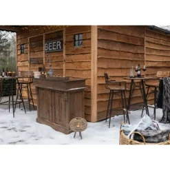 PARIS PRIX - Photophore 5 têtes en bois 