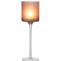 PARIS PRIX - Photophore déco "feuilles de palmier" 30cm marron