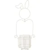 PARIS PRIX - Photophore déco en métal "lapin" 41cm blanc