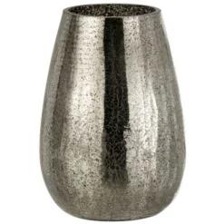 PARIS PRIX - Photophore design "œuf craquelé" 26cm gris