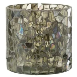 PARIS PRIX - Photophore design en verre "ido" 16cm vert