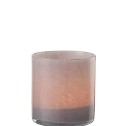 PARIS PRIX - Photophore design en verre "jade" 12cm mauve