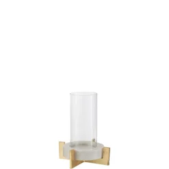 PARIS PRIX - Photophore design "base marbre" 31cm gris